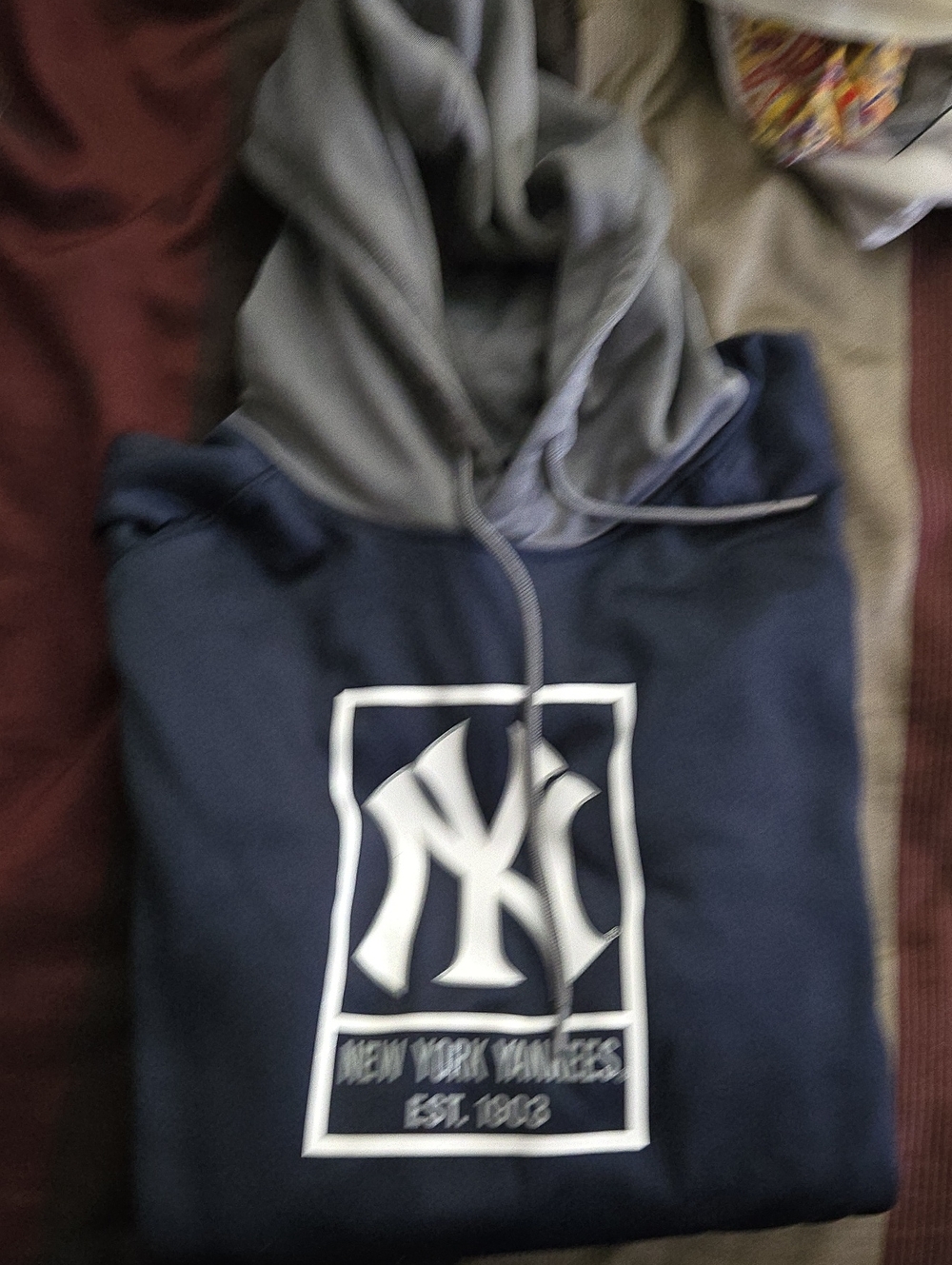 New Era Navy and Gray New York Yankees Hoodie